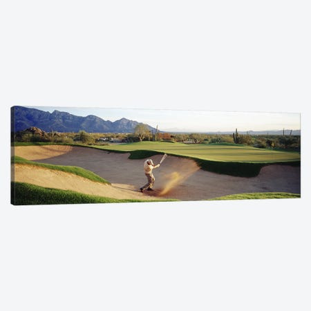 Side profile of a man playing golf at a golf course, Tucson, Arizona, USA Canvas Print #PIM3385} by Panoramic Images Canvas Art