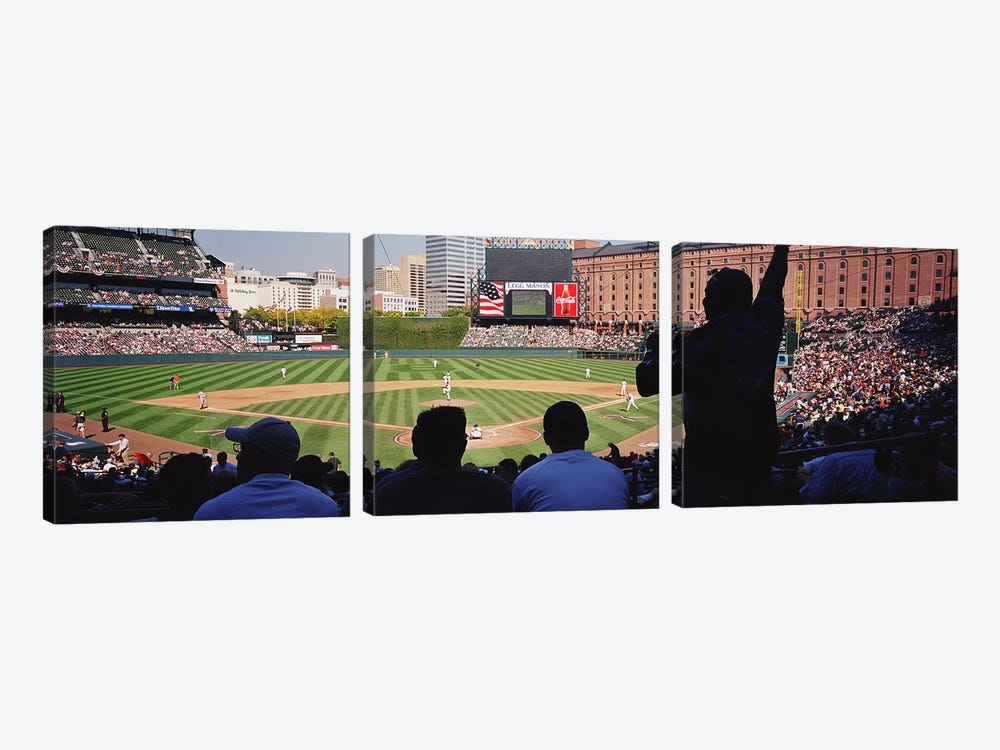 Camden Yards Baseball Game Baltimore Maryland USA by Panoramic Images 3-piece Canvas Wall Art