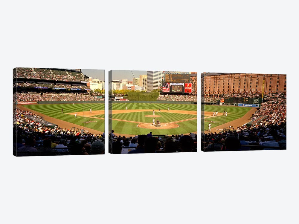 Camden Yards Baseball Game Baltimore Maryland USA #2 by Panoramic Images 3-piece Canvas Print