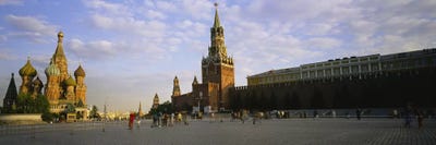 Cathedral at a town square, St. Basil's Cathedral, Red Square, Moscow, Russia by Panoramic Images multi panel art