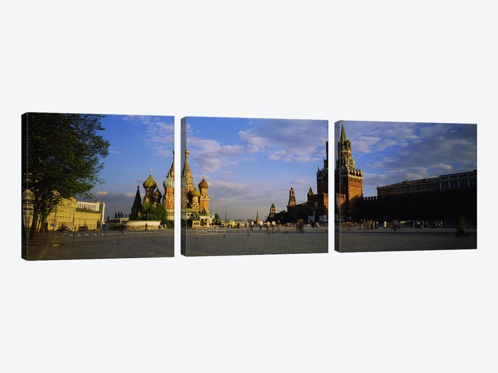 Cathedral at a town square, St. Basil's Cathedral, Red Square, Moscow, Russia #2 by Panoramic Images 3-piece Canvas Print