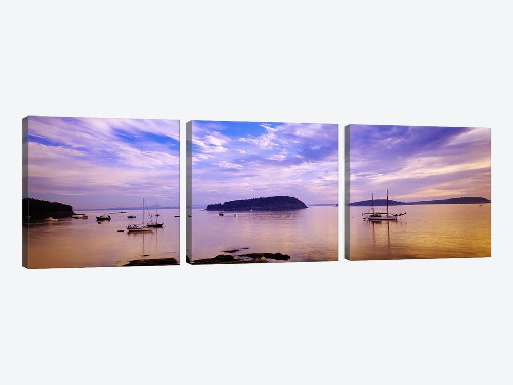 Frenchman Bay At Twilight, Hancock County, Maine, USA by Panoramic Images 3-piece Canvas Art