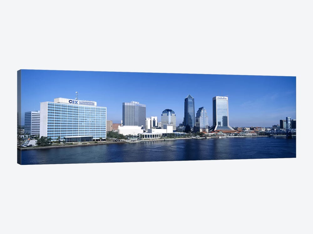 Buildings at the waterfront, St. John's River, Jacksonville, Florida, USA by Panoramic Images 1-piece Canvas Print
