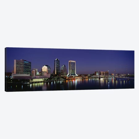 Buildings Lit Up At Night, Jacksonville, Florida, USA Canvas Print #PIM3397} by Panoramic Images Art Print