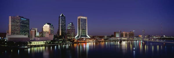 Jacksonville: Buildings Lit Up At Night, Jacksonville, Florida, USA by Panoramic Images