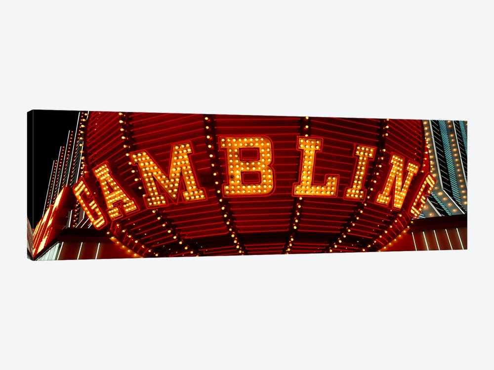 Close-up of a neon sign of gambling, Las Vegas, Clark County, Nevada, USA by Panoramic Images 1-piece Canvas Art Print