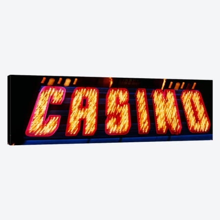 Casino Sign Las Vegas NV Canvas Print #PIM3405} by Panoramic Images Canvas Art Print