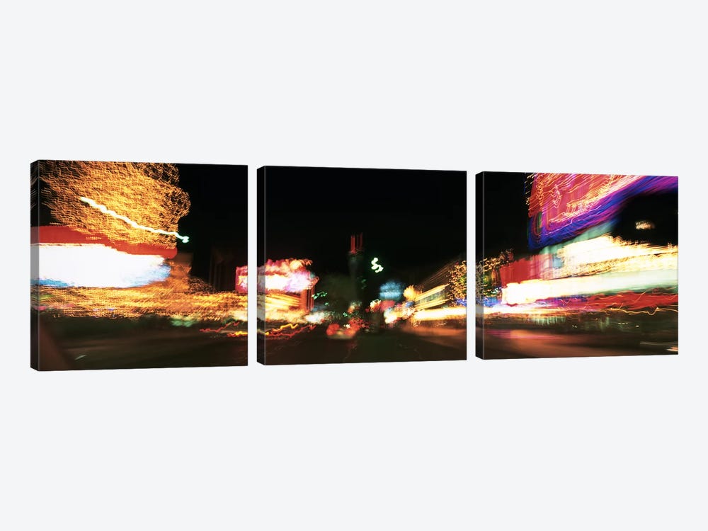 The Strip At Night, Las Vegas, Nevada, USA by Panoramic Images 3-piece Canvas Wall Art