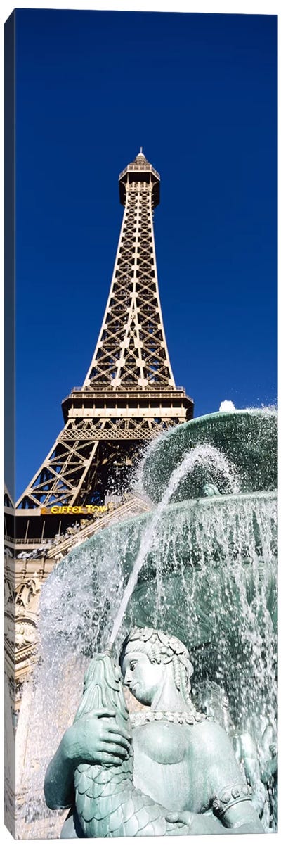 Fountain Eiffel Tower Las Vegas NV Canvas Art Print - Fountain Art