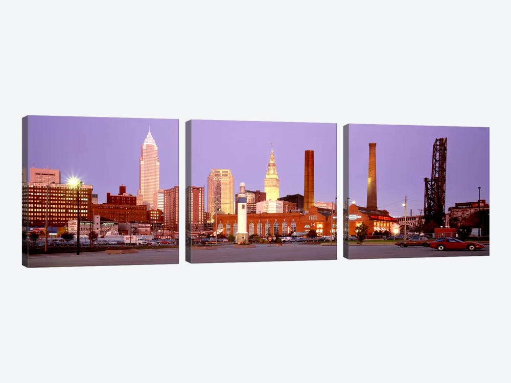 Skyline, Cleveland, Ohio, USA by Panoramic Images 3-piece Canvas Artwork