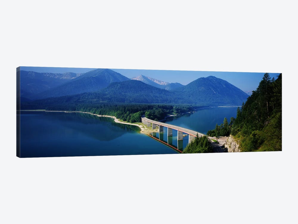 Bridge Over Sylvenstein Reservoir, Isar Valley, Upper Bavaria, Germany by Panoramic Images 1-piece Canvas Wall Art
