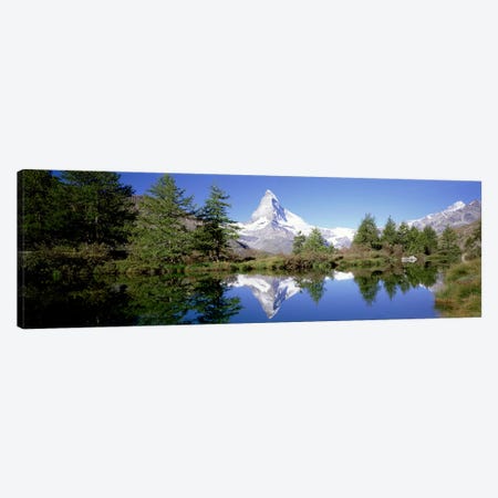 Matterhorn's Riffelsee Reflection, Valais, Switzerland Canvas Print #PIM3415} by Panoramic Images Canvas Wall Art