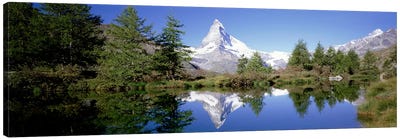 Matterhorn's Riffelsee Reflection, Valais, Switzerland Canvas Art Print - Switzerland Art