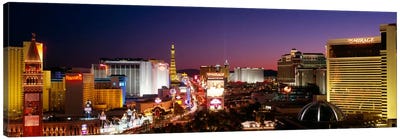 Buildings Lit Up At Night, Las Vegas, Nevada, USA #2 Canvas Art Print - Las Vegas Art