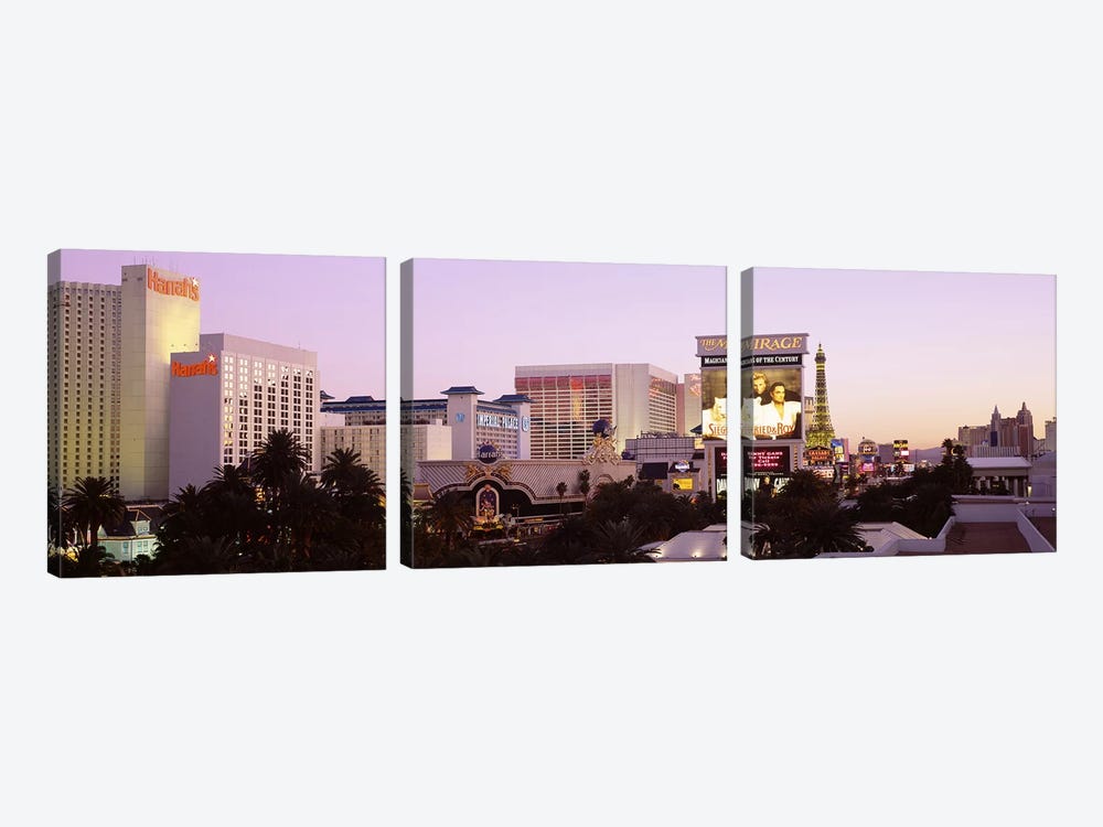 Dusk Las Vegas NV by Panoramic Images 3-piece Canvas Wall Art