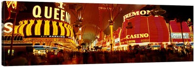 Casino Lit Up At Night, Fremont Street, Las Vegas, Nevada, USA Canvas Art Print - Nevada Art