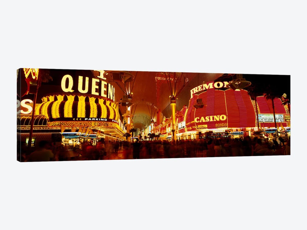 Casino Lit Up At Night, Fremont Street, Las Vegas, Nevada, USA by Panoramic Images 1-piece Canvas Print