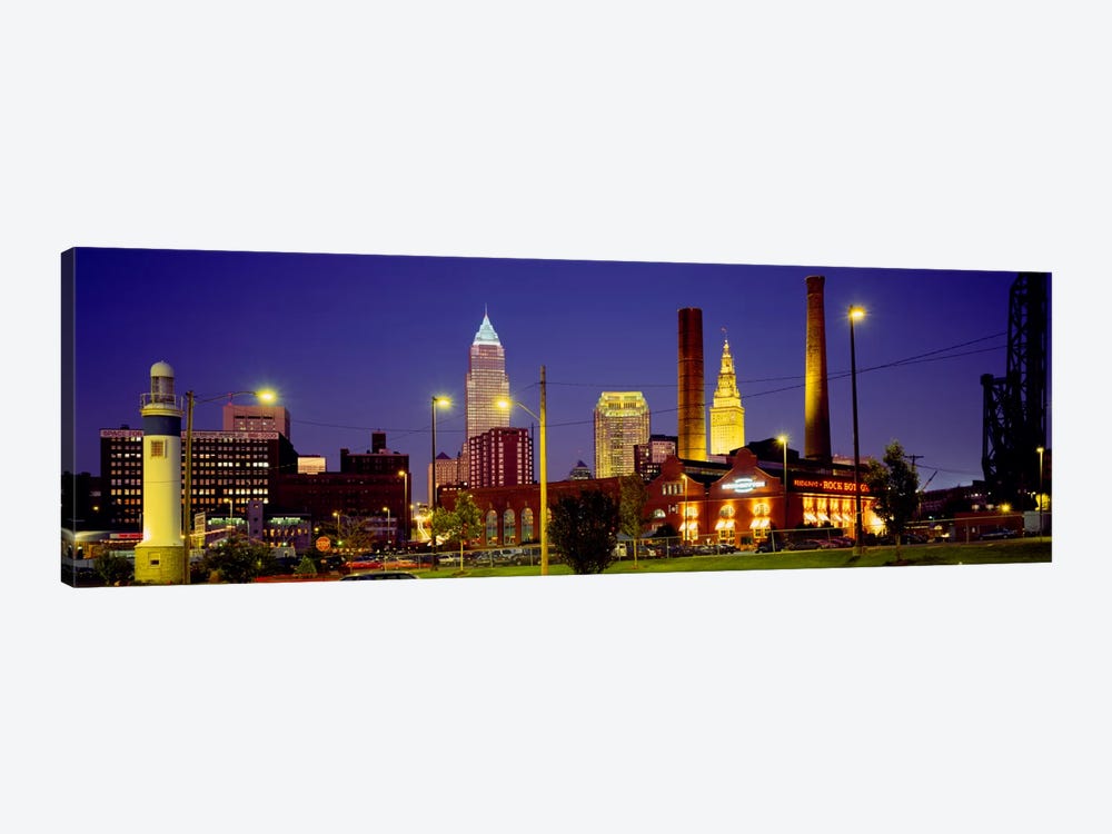 Buildings Lit Up At Night, Cleveland, Ohio, USA by Panoramic Images 1-piece Art Print