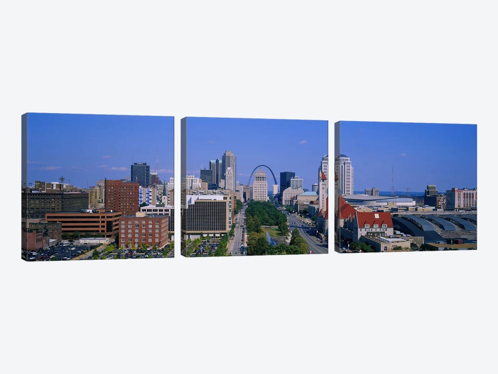 High Angle View Of A City, St Louis, Missouri, USA by Panoramic Images 3-piece Canvas Print