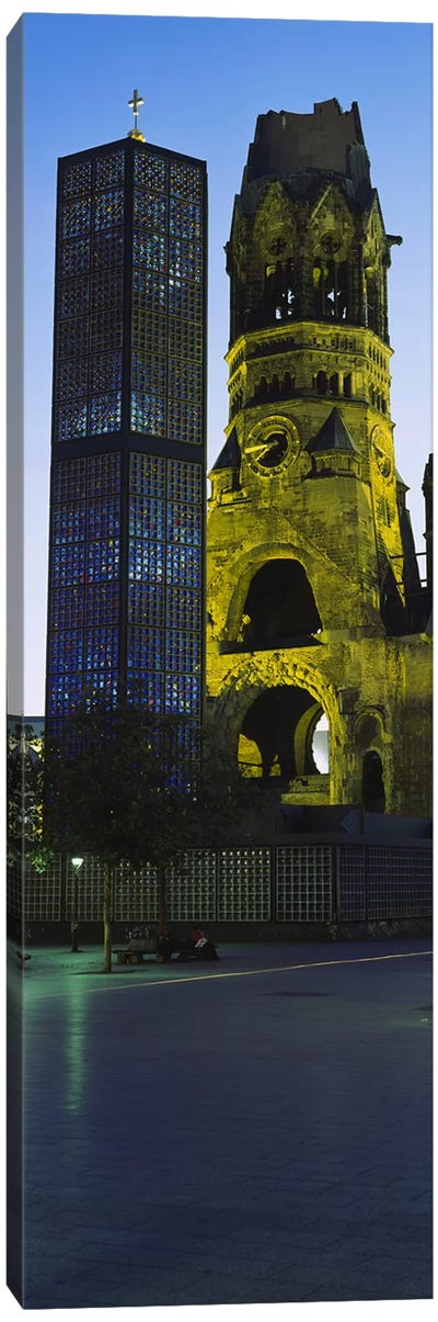 Tower of a church, Kaiser Wilhelm Memorial Church, Berlin, Germany Canvas Art Print - Berlin Art