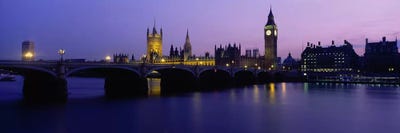 An Illuminated Palace Of Westminster I, London, England, United Kingdom by Panoramic Images framed canvas print
