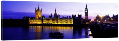 An Illuminated Palace Of Westminster II, London, England, United Kingdom Canvas Art Print - England Art