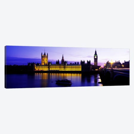 An Illuminated Palace Of Westminster II, London, England, United Kingdom Canvas Print #PIM3427} by Panoramic Images Canvas Art Print