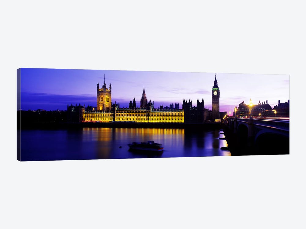 An Illuminated Palace Of Westminster II, London, England, United Kingdom by Panoramic Images 1-piece Canvas Artwork