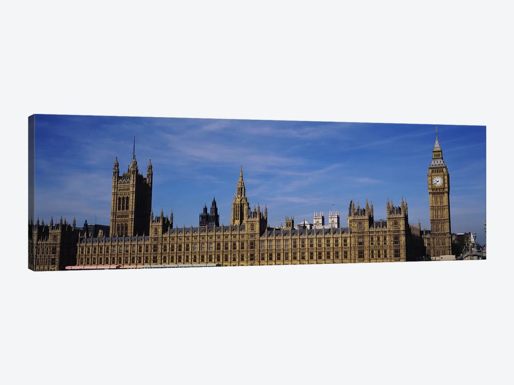 Blue sky over a building, Big Ben and the Houses Of Parliament, London, England by Panoramic Images 1-piece Canvas Art Print