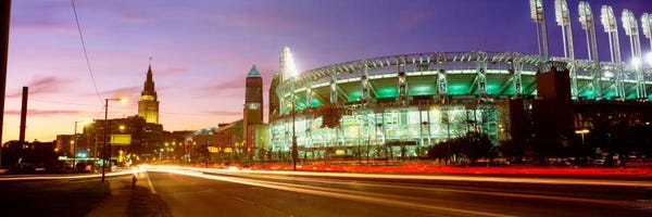 Cleveland: Low angle view of a baseball stadium, Jacobs Field, Cleveland, Ohio, USA by Panoramic Images