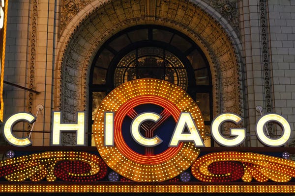 Marquee In Zoom, Chicago Theater, Chicago, Illinois, USA