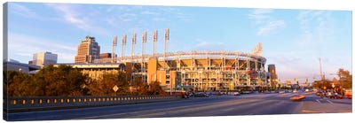 Facade of a baseball stadium, Jacobs Field, Cleveland, Ohio, USA Canvas Art Print - Cleveland Art