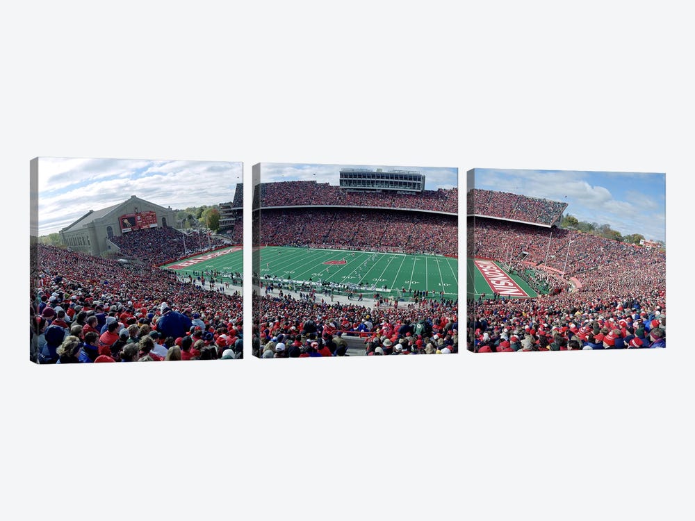 University Of Wisconsin Football Game, Camp Randall Stadium, Madison, Wisconsin, USA by Panoramic Images 3-piece Canvas Print