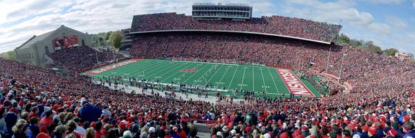 Stadiums: University Of Wisconsin Football Game, Camp Randall Stadium, Madison, Wisconsin, USA by Panoramic Images