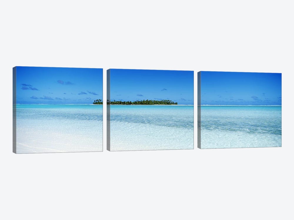 Distant View Of Maina, Aitutaki, Cook Islands by Panoramic Images 3-piece Canvas Artwork