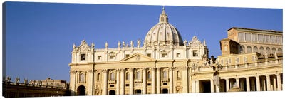 Facade of a basilica, St. Peter's Basilica, St. Peter's Square, Vatican City, Rome, Lazio, Italy Canvas Art Print - Christian Art