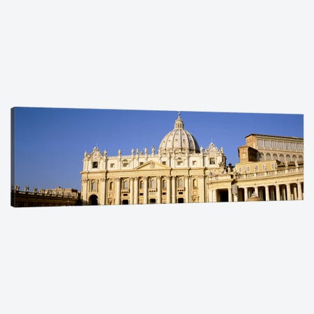 Facade of a basilica, St. Peter's Basilica, St. Peter's Square, Vatican City, Rome, Lazio, Italy Canvas Print #PIM3463} by Panoramic Images Canvas Wall Art