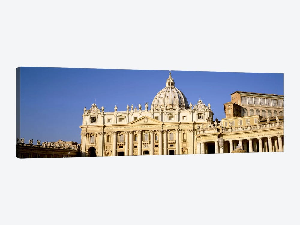 Facade of a basilica, St. Peter's Basilica, St. Peter's Square, Vatican City, Rome, Lazio, Italy by Panoramic Images 1-piece Canvas Artwork