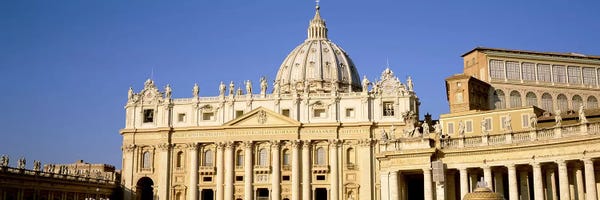 Lazio: Facade of a basilica, St. Peter's Basilica, St. Peter's Square, Vatican City, Rome, Lazio, Italy by Panoramic Images
