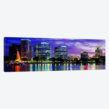 Panoramic View Of An Urban Skyline At Night, Orlando, Florida, USA Canvas Print #PIM3465} by Panoramic Images Canvas Art Print