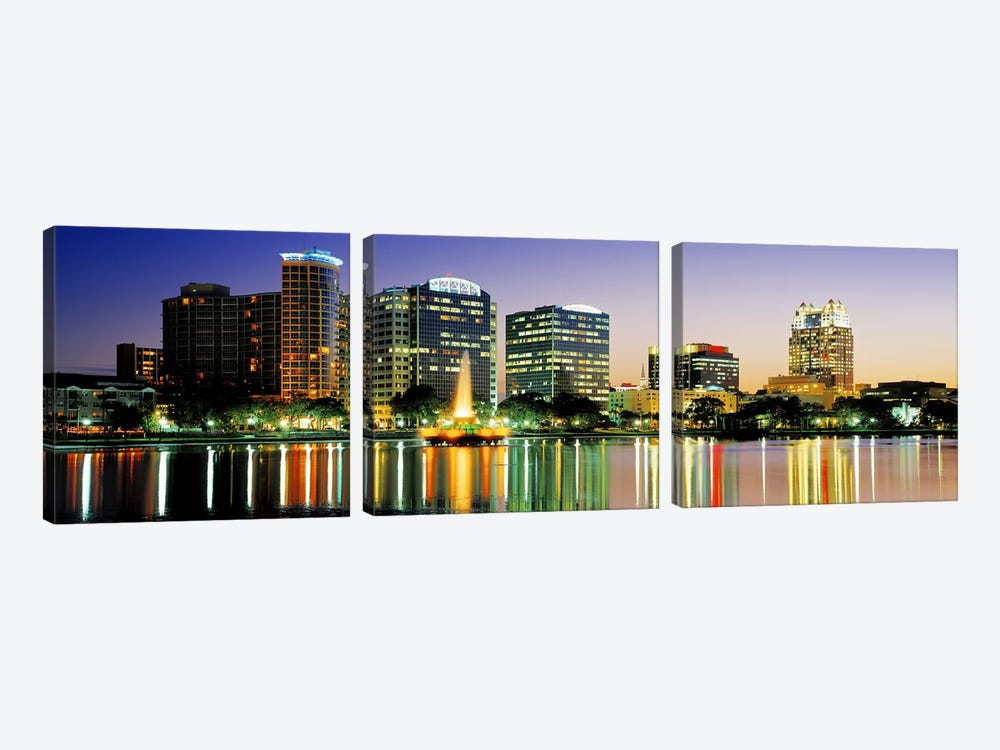 Skyline At Dusk, Orlando, Florida, USA by Panoramic Images 3-piece Art Print
