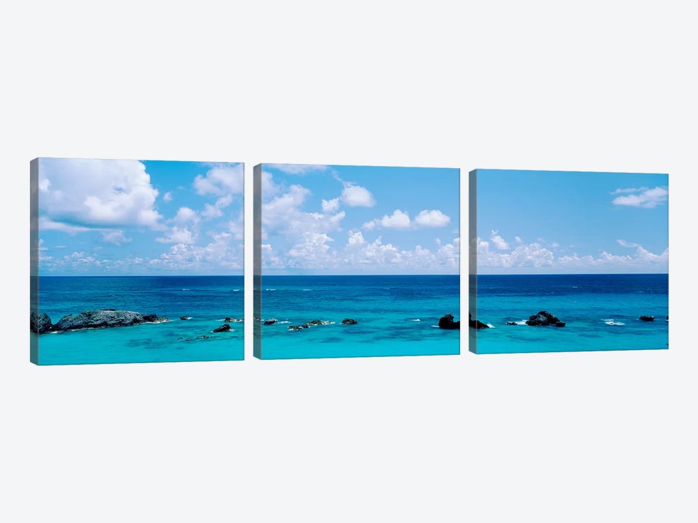 A Cloudy Day Over The Atlantic Ocean Near Bermuda by Panoramic Images 3-piece Canvas Artwork