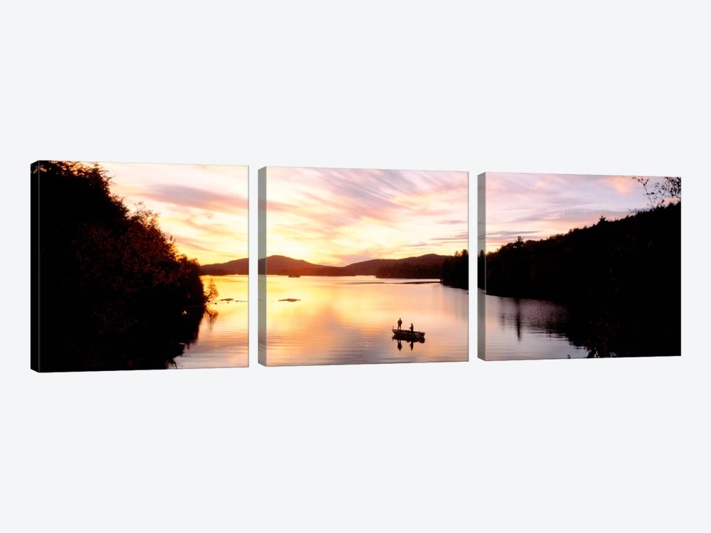 Sunset Saranac Lake Franklin Co Adirondack Mtns NY USA by Panoramic Images 3-piece Art Print