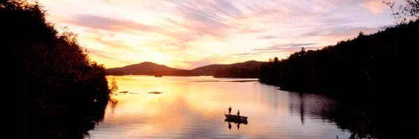 Adirondacks: Sunset Saranac Lake Franklin Co Adirondack Mtns NY USA by Panoramic Images