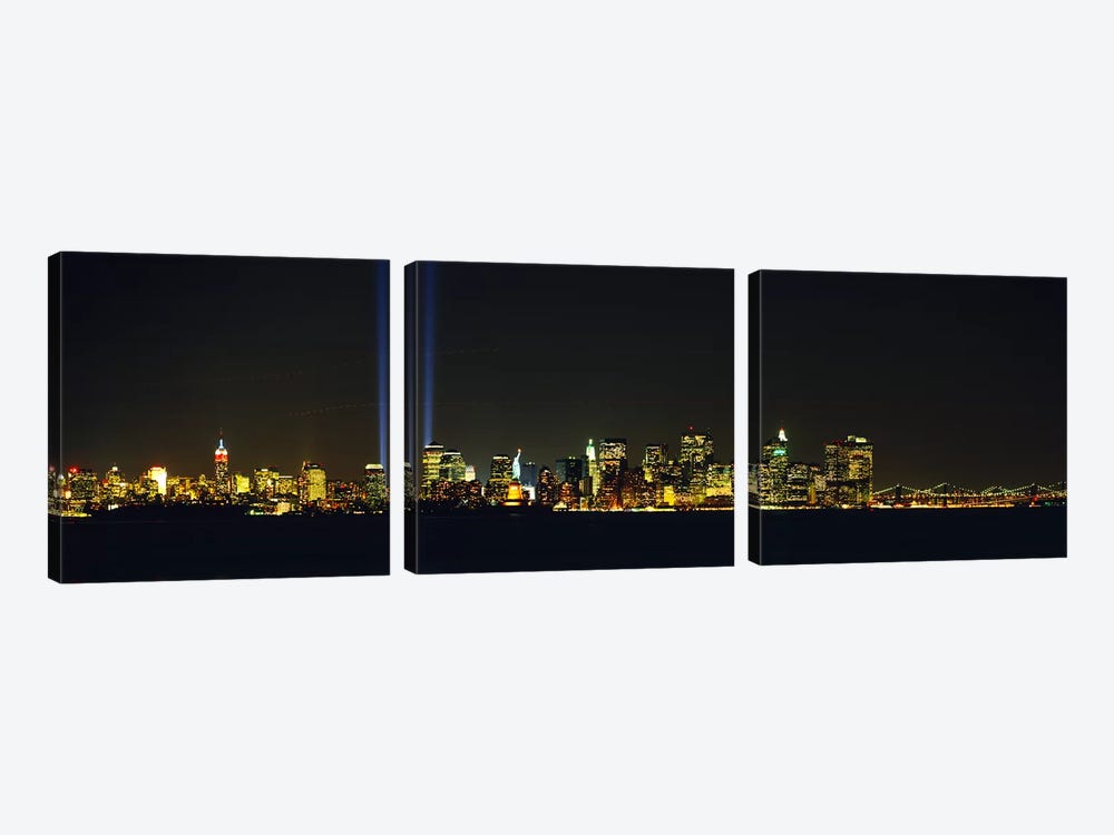 Tribute In Light, New York City, New York, USA by Panoramic Images 3-piece Canvas Wall Art