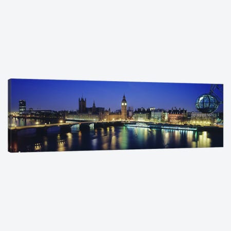 Palace Of Westminster At Night I, London, England, United Kingdom Canvas Print #PIM3487} by Panoramic Images Art Print
