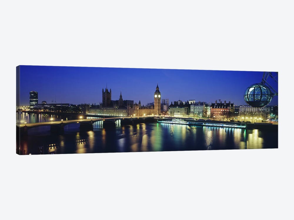 Palace Of Westminster At Night I, London, England, United Kingdom by Panoramic Images 1-piece Canvas Artwork