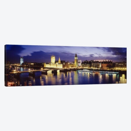 Palace Of Westminster At Night II, London, England, United Kingdom Canvas Print #PIM3488} by Panoramic Images Canvas Wall Art