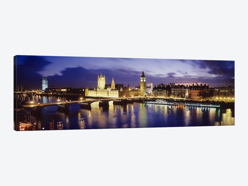 Palace Of Westminster At Night II, London, England, United Kingdom by Panoramic Images 1-piece Canvas Print