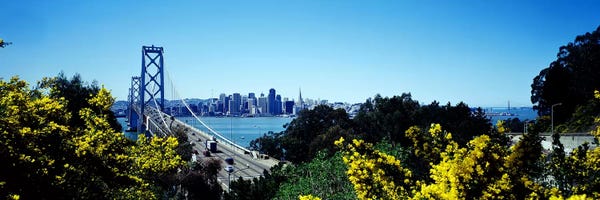 San Francisco Skylines: Bay Bridge In San Francisco, San Francisco, California, USA by Panoramic Images